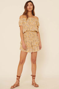 Butterfly Dream Ruffled Floral Skort Romper - ShopPromesa