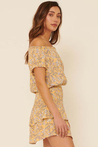 Butterfly Dream Ruffled Floral Skort Romper - ShopPromesa