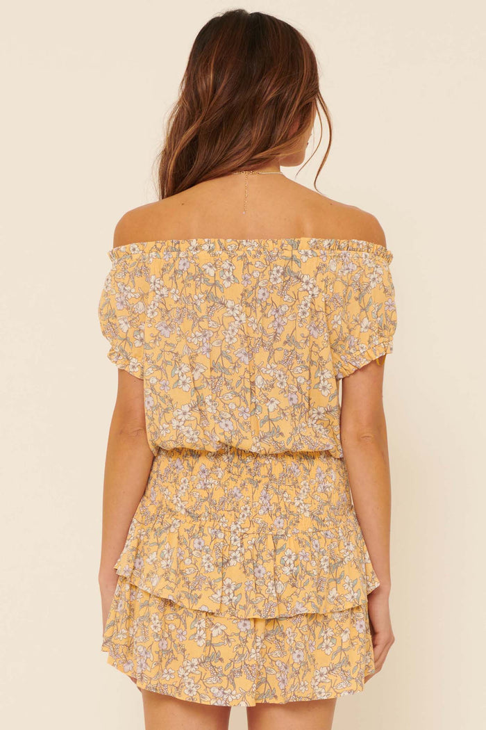 Butterfly Dream Ruffled Floral Skort Romper - ShopPromesa