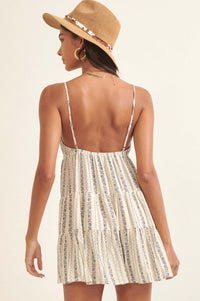 Healing Rain Floral-Stripe Mini Sundress - ShopPromesa