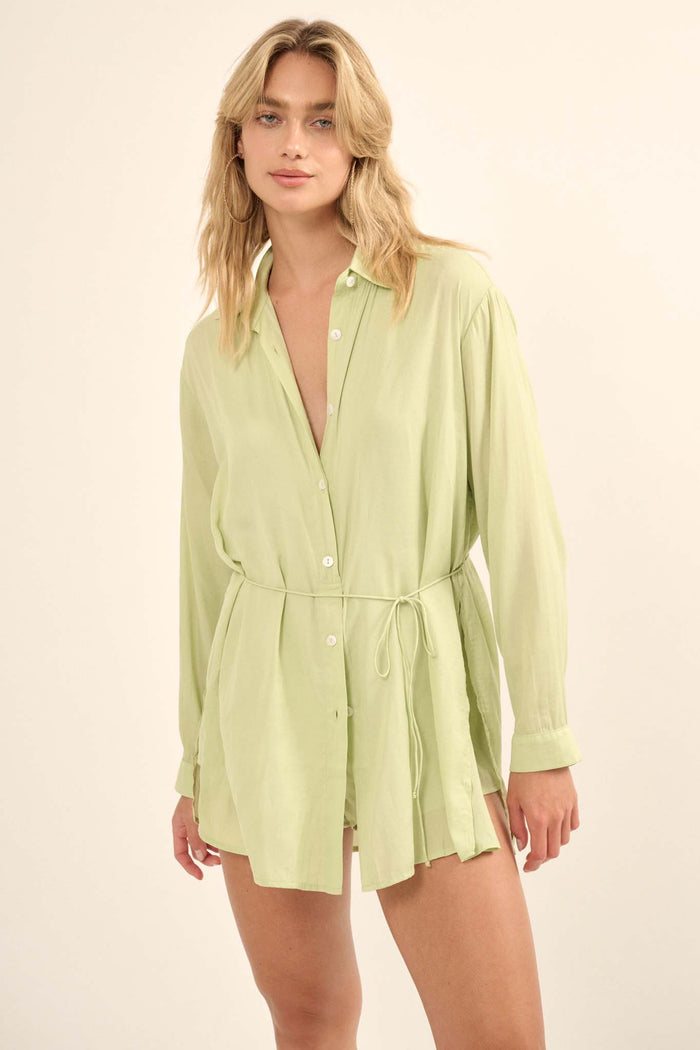 Nine to Five Matte Satin Button-Up Shirt Romper - ShopPromesa