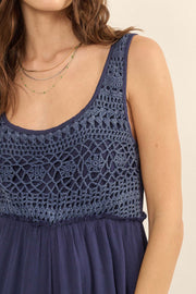 Feeling Fine Crochet Lace Bodice Wide-Leg Jumpsuit - ShopPromesa