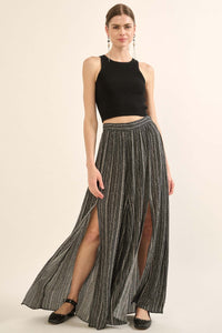 Journey Begins Geo-Print Wide-Leg Split Pants - ShopPromesa