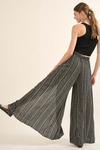 Journey Begins Geo-Print Wide-Leg Split Pants - ShopPromesa