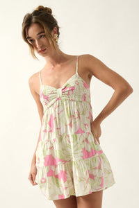 Hawaiian Holiday Tiered Floral Culotte Romper - ShopPromesa