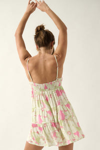 Hawaiian Holiday Tiered Floral Culotte Romper - ShopPromesa