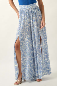 Fascinating Flowers Floral Split-Leg Palazzo Pants - ShopPromesa