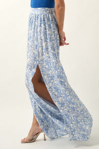 Fascinating Flowers Floral Split-Leg Palazzo Pants - ShopPromesa