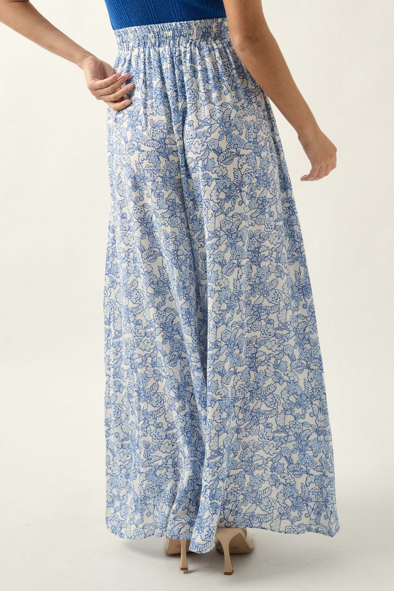 Fascinating Flowers Floral Split-Leg Palazzo Pants - ShopPromesa