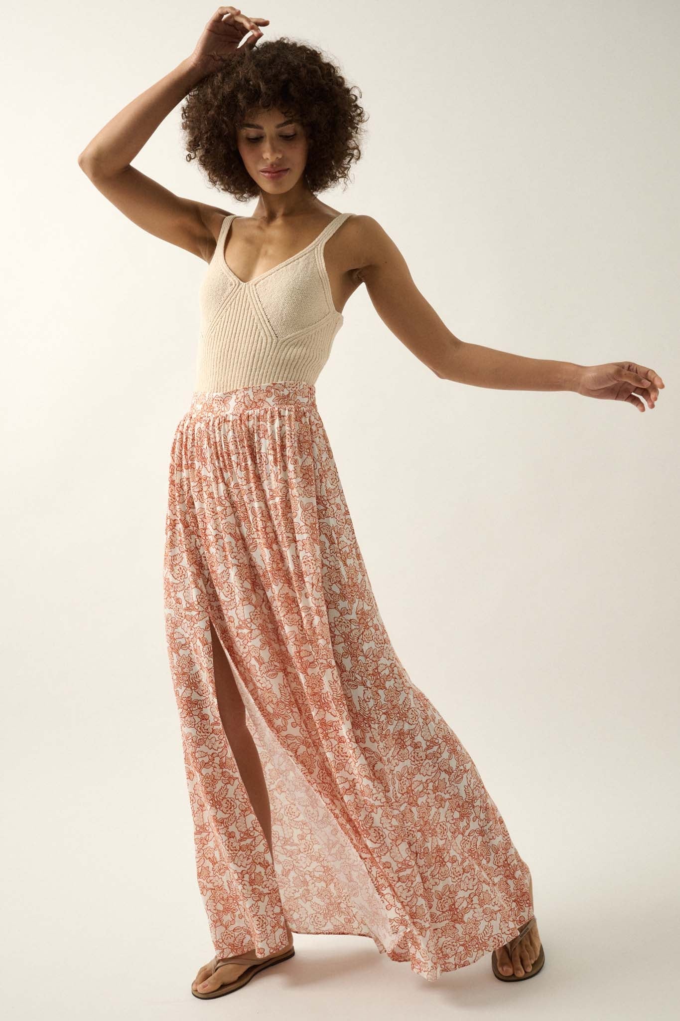 Fascinating Flowers Floral Split-Leg Palazzo Pants - ShopPromesa