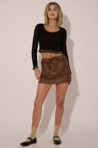 Carry the Day Vegan Leather Cargo Mini Skort - ShopPromesa