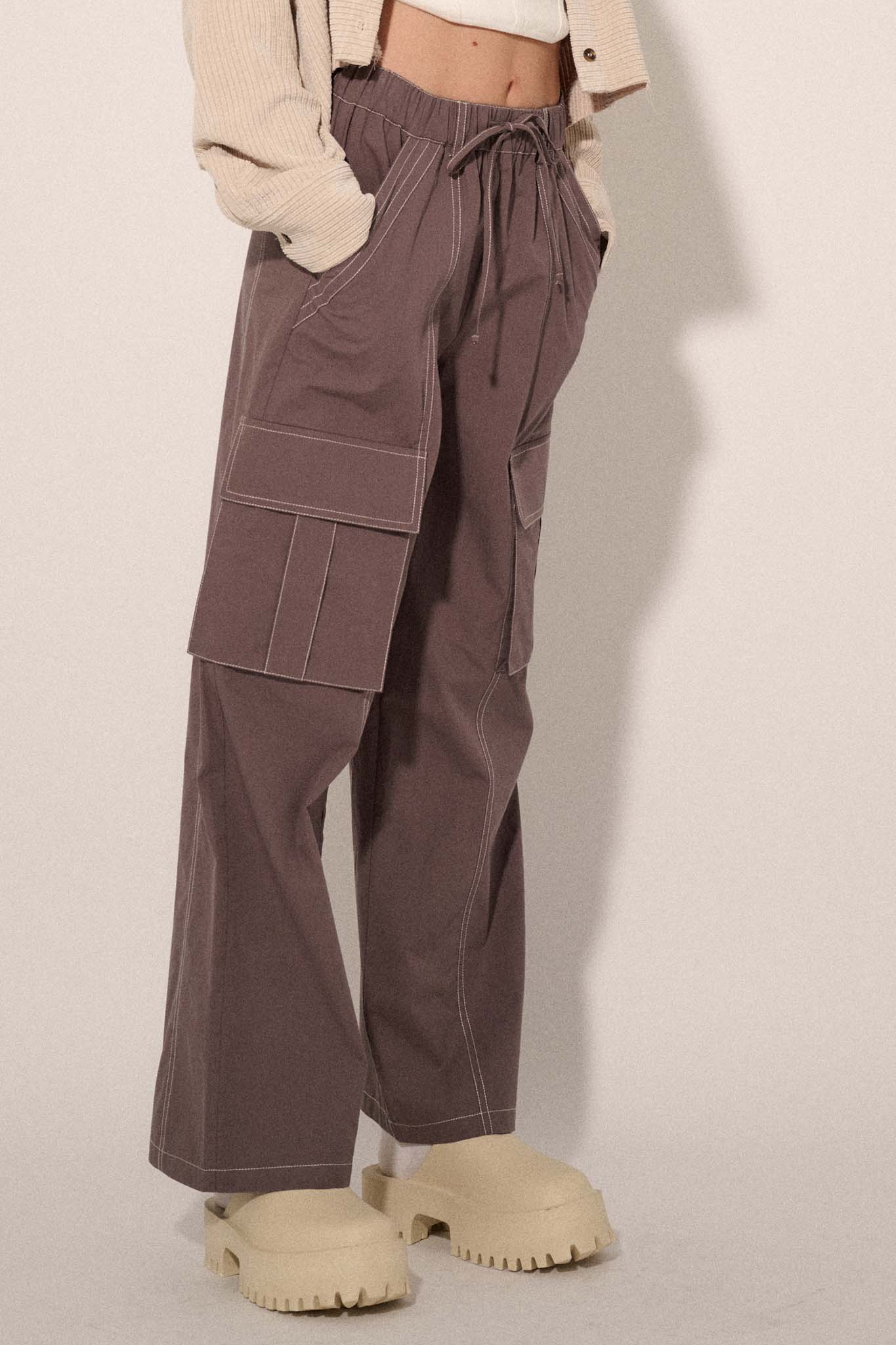 Keep It Real Wide-Leg Drawstring Cargo Pants - ShopPromesa