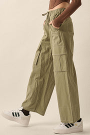 Keep It Real Wide-Leg Drawstring Cargo Pants - ShopPromesa