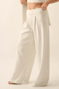 Premium Scuba Pleated Wide-Leg Pants - ShopPromesa