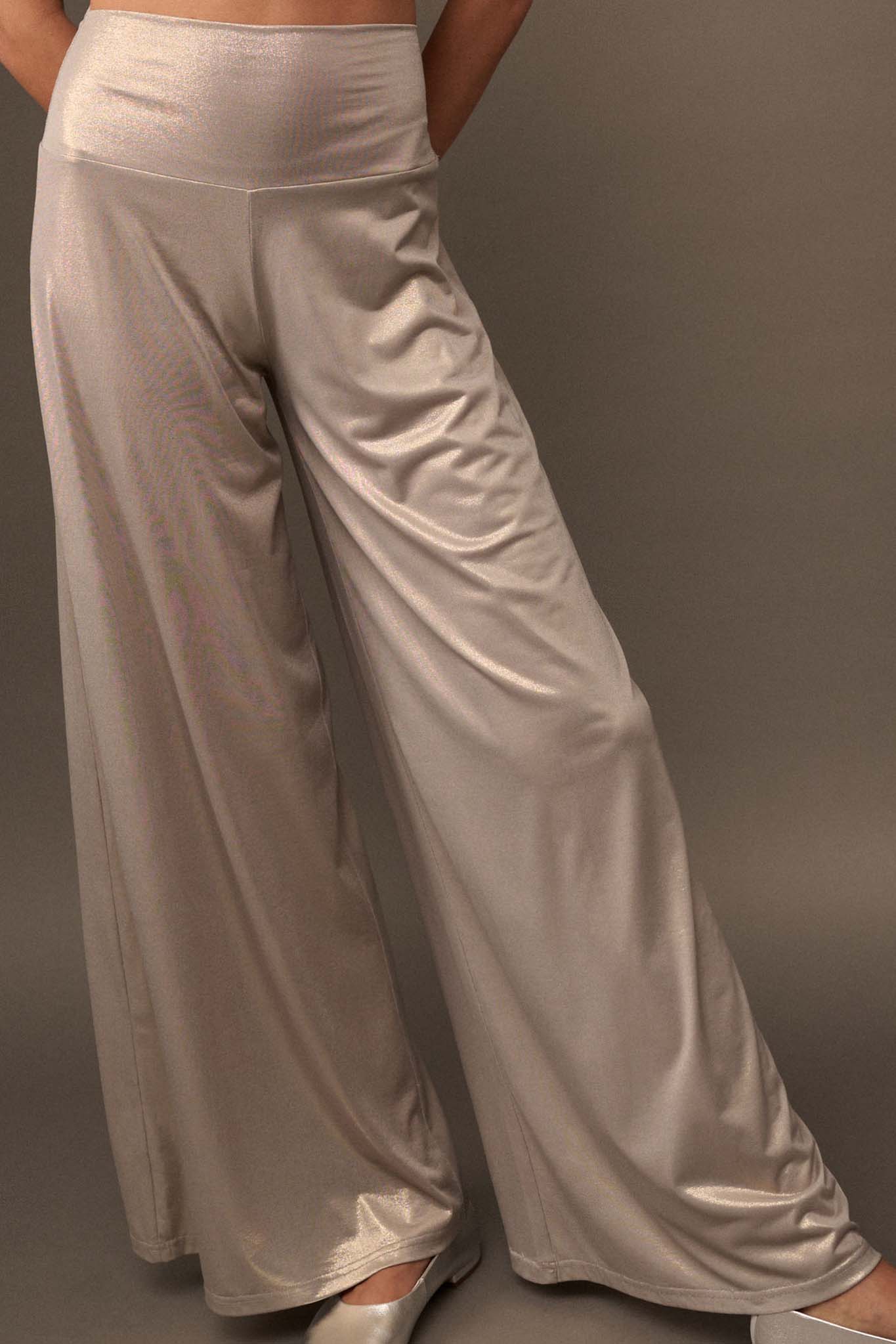 Mighty Real Shimmer Wide-Leg Palazzo Pants - ShopPromesa