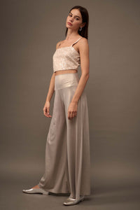 Mighty Real Shimmer Wide-Leg Palazzo Pants - ShopPromesa