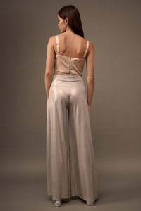 Mighty Real Shimmer Wide-Leg Palazzo Pants - ShopPromesa