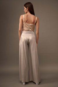 Mighty Real Shimmer Wide-Leg Palazzo Pants - ShopPromesa