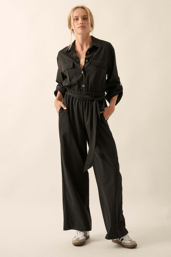 Woman's World Belted Roll-Up Jumpsuit - ShopPromesa