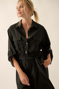 Woman's World Belted Roll-Up Jumpsuit - ShopPromesa