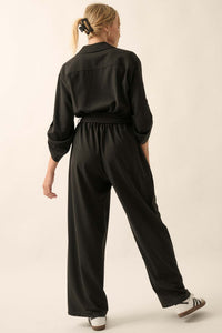 Woman's World Belted Roll-Up Jumpsuit - ShopPromesa