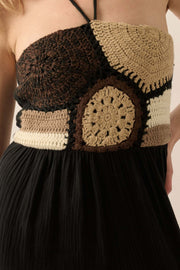 Mother Earth Crochet-Bodice Halter Jumpsuit - ShopPromesa