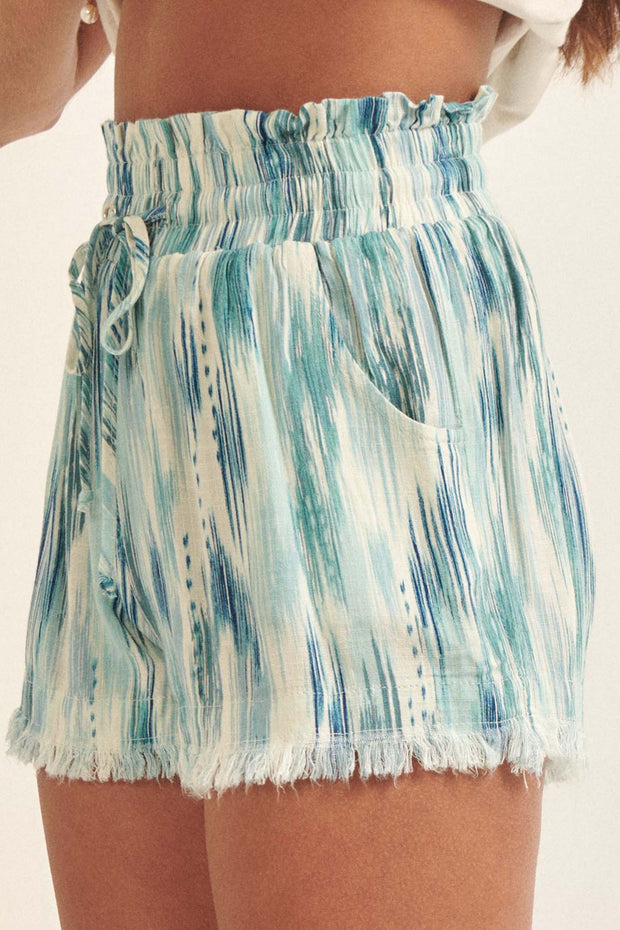 Ocean Breeze Abstract-Print Drawstring Shorts - ShopPromesa