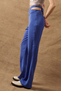 Here and Now Crisscross Waist Tie-Back Flare Pants - ShopPromesa