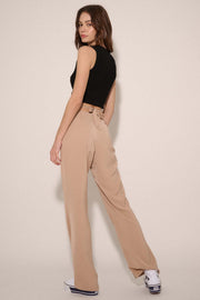 Here and Now Crisscross Waist Tie-Back Flare Pants - ShopPromesa