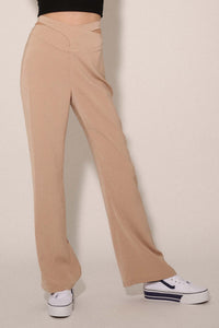 Here and Now Crisscross Waist Tie-Back Flare Pants - ShopPromesa