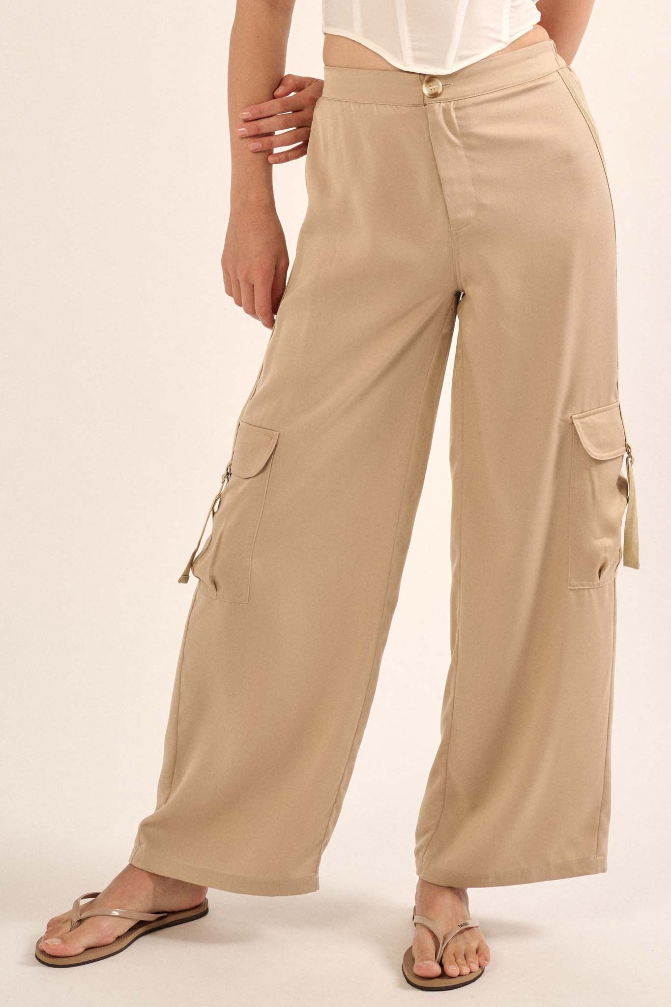 In the Pocket Matte Satin Cargo Pants - ShopPromesa