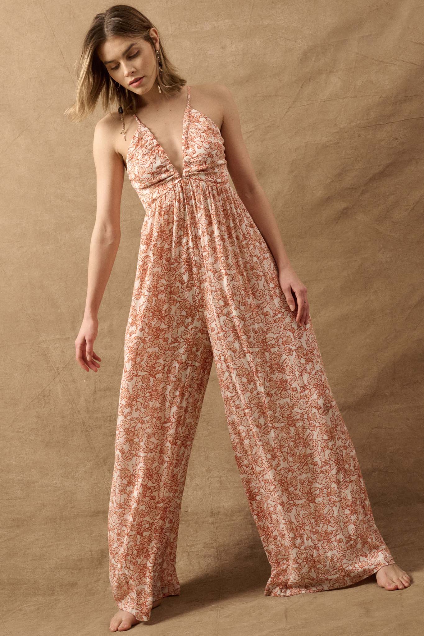 Bewitching Blooms Floral Wide-Leg Halter Jumpsuit - ShopPromesa