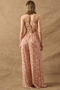 Bewitching Blooms Floral Wide-Leg Halter Jumpsuit - ShopPromesa