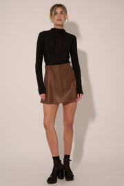Only Human Vegan Leather A-Line Mini Skirt - ShopPromesa
