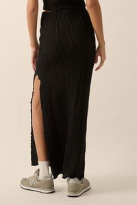 Air Kiss Textured Pucker-Knit Maxi Skirt - ShopPromesa