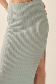 Air Kiss Textured Pucker-Knit Maxi Skirt - ShopPromesa