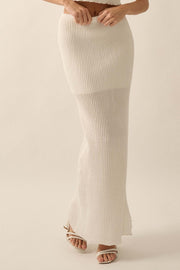 Air Kiss Textured Pucker-Knit Maxi Skirt - ShopPromesa