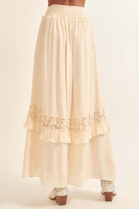 Prairie Creek Ruffled Lace-Trimmed Maxi Skirt - ShopPromesa