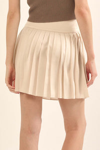 Having a Moment Pleated Satin Tiered Mini Skirt - ShopPromesa