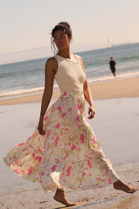 Waikiki Weekend Tiered Floral Buttoned Maxi Skirt - ShopPromesa