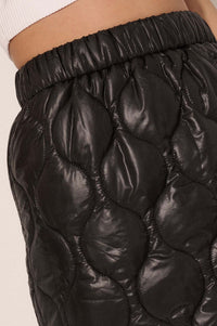 Puffer Up Quilted Faux Leather Midi Skirt - ShopPromesa