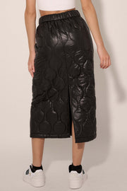 Puffer Up Quilted Faux Leather Midi Skirt - ShopPromesa