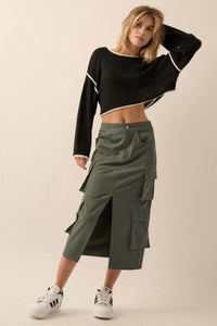 Practically Perfect Cargo Midi Pencil Skirt - ShopPromesa