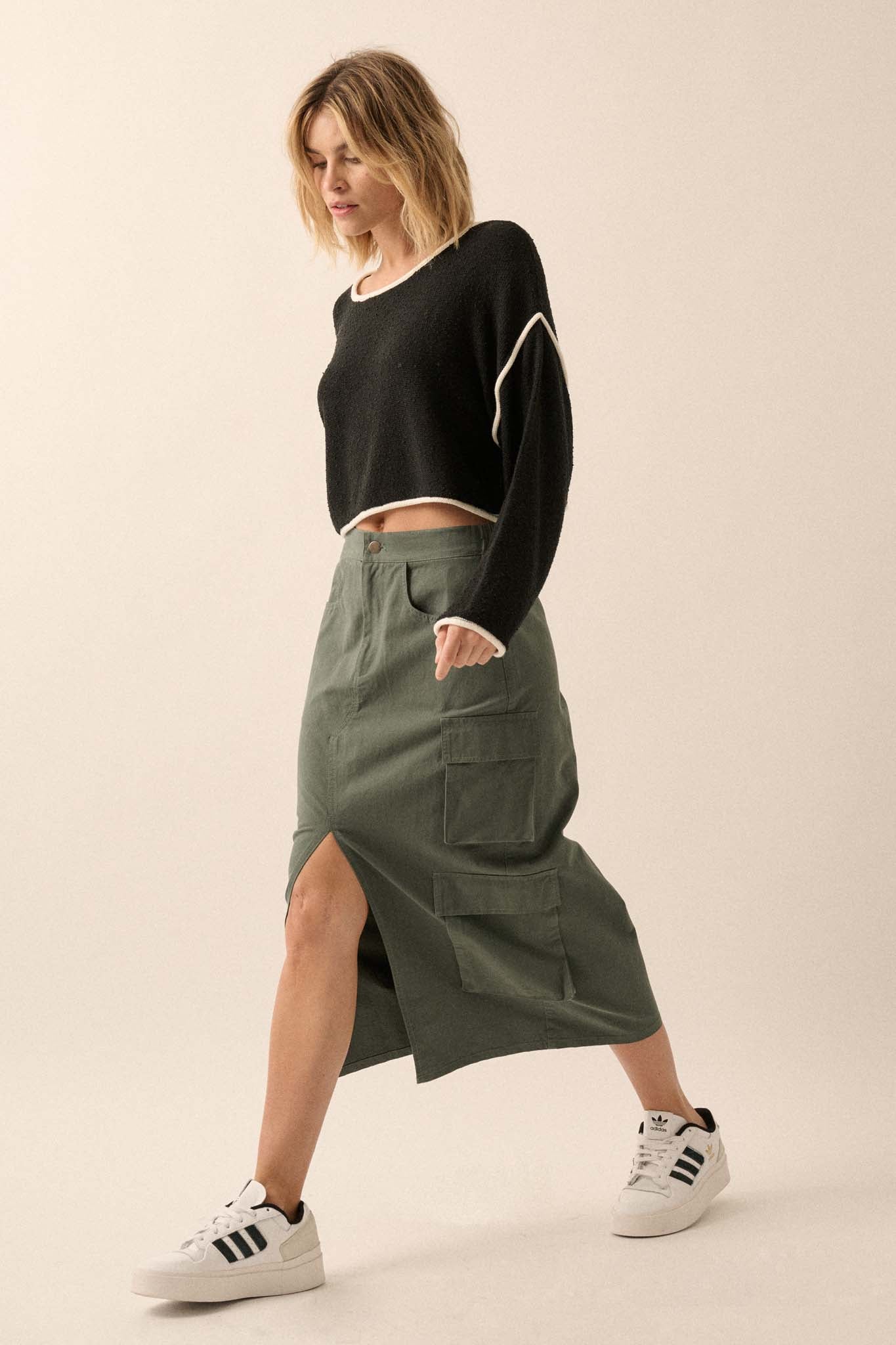 Practically Perfect Cargo Midi Pencil Skirt - ShopPromesa