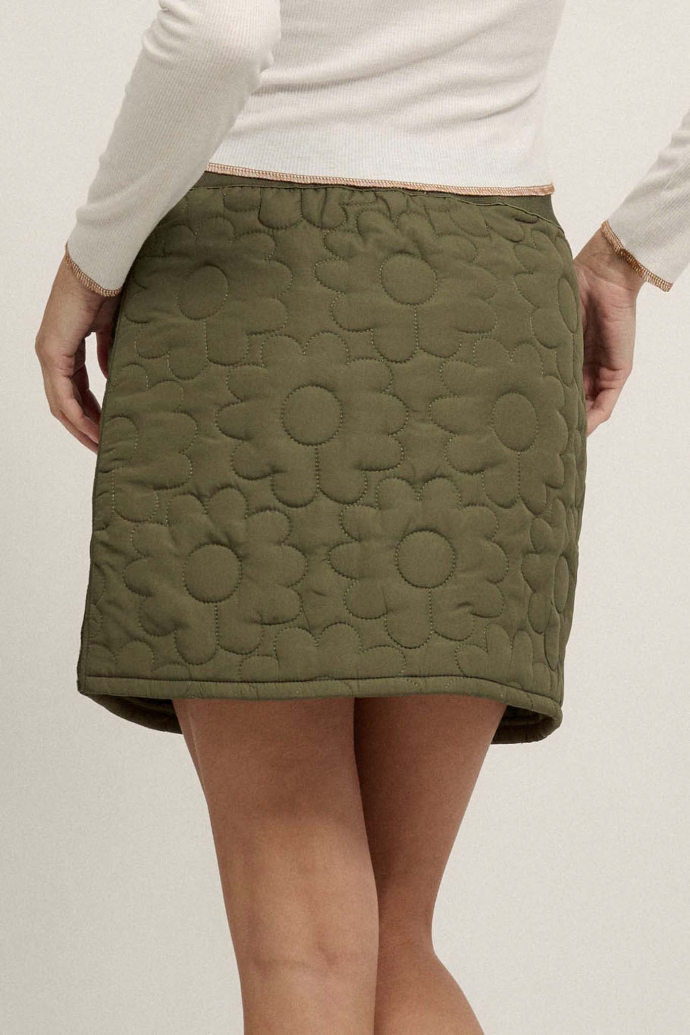 Plush Petals Floral Quilted A-Line Mini Skirt - ShopPromesa