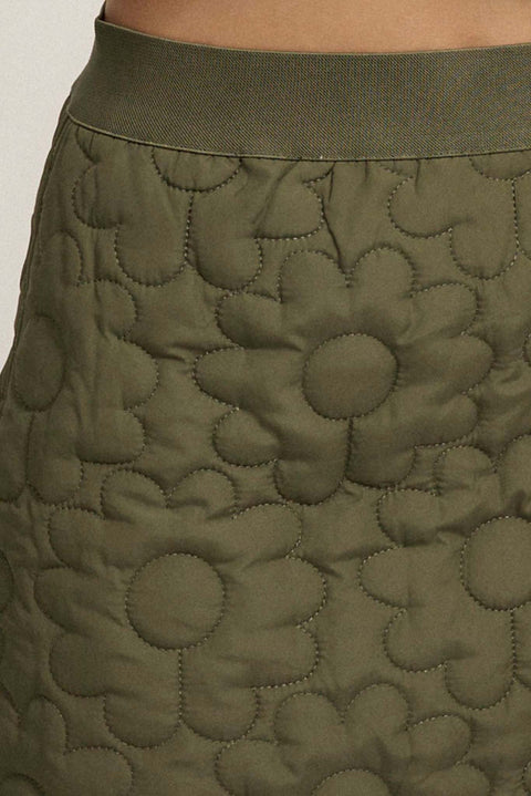 Plush Petals Floral Quilted A-Line Mini Skirt
