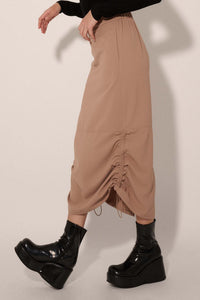 Draw Me In Ruched Drawstring Maxi Skirt - ShopPromesa