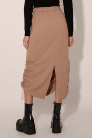 Draw Me In Ruched Drawstring Maxi Skirt - 