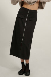 Premium Scuba Zip-Front Midi Skirt - ShopPromesa