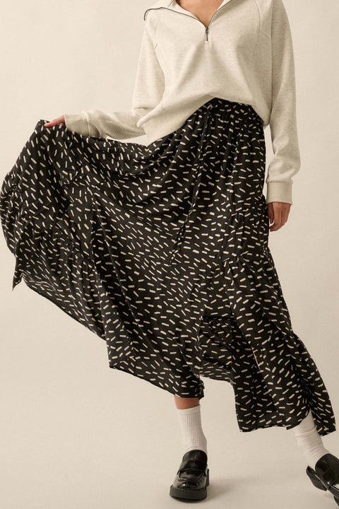 Gotta Dash Abstract-Print Tiered Maxi Skirt - ShopPromesa